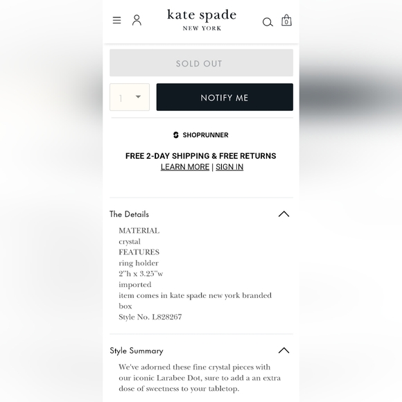 Kate Spade Larabee Dot Ring Holder - Picture 4 of 4